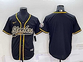 Men's Pittsburgh Steelers Blank Black With Patch Cool Base Stitched Baseball Jersey,baseball caps,new era cap wholesale,wholesale hats